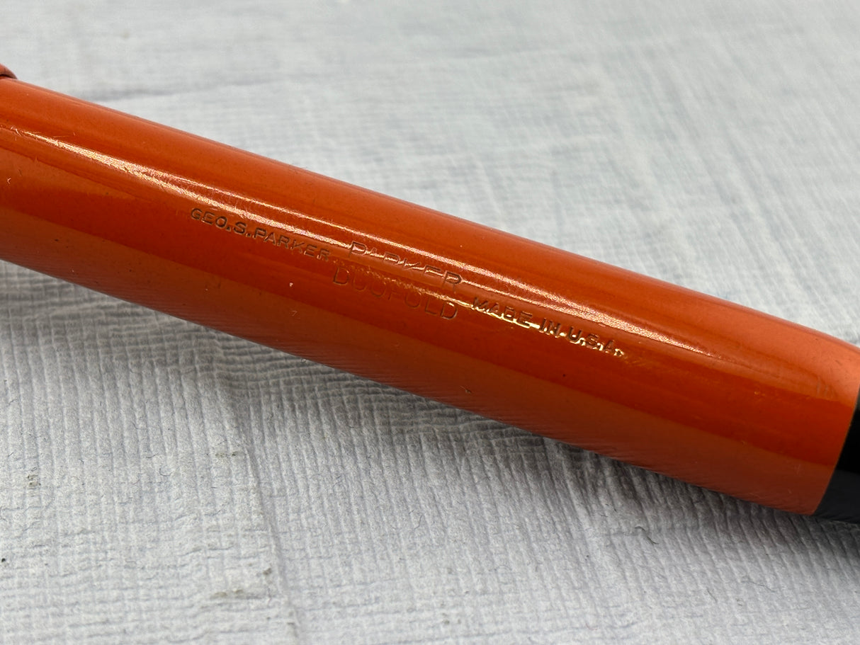 Parker Duofold Senior Orange " big brother " Good flexible nib !  - Fountain Pen