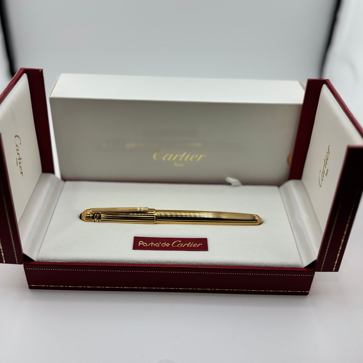 Cartier Pasha Fluted Gold-Plated Rollerball - Heavy 10 Microns Gold Plated - An Icon of Cartier
