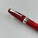 Montegrappa Historia Lustrous Red Marbled Celluloid Limited Edition Fountain Pen - Medium 18kt Gold  Nib
