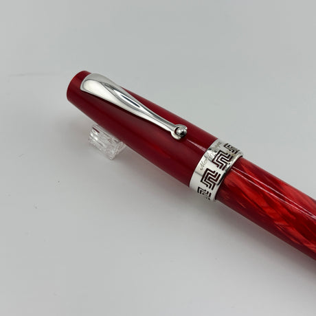 Montegrappa Historia Lustrous Red Marbled Celluloid Limited Edition Fountain Pen - Medium 18kt Gold  Nib