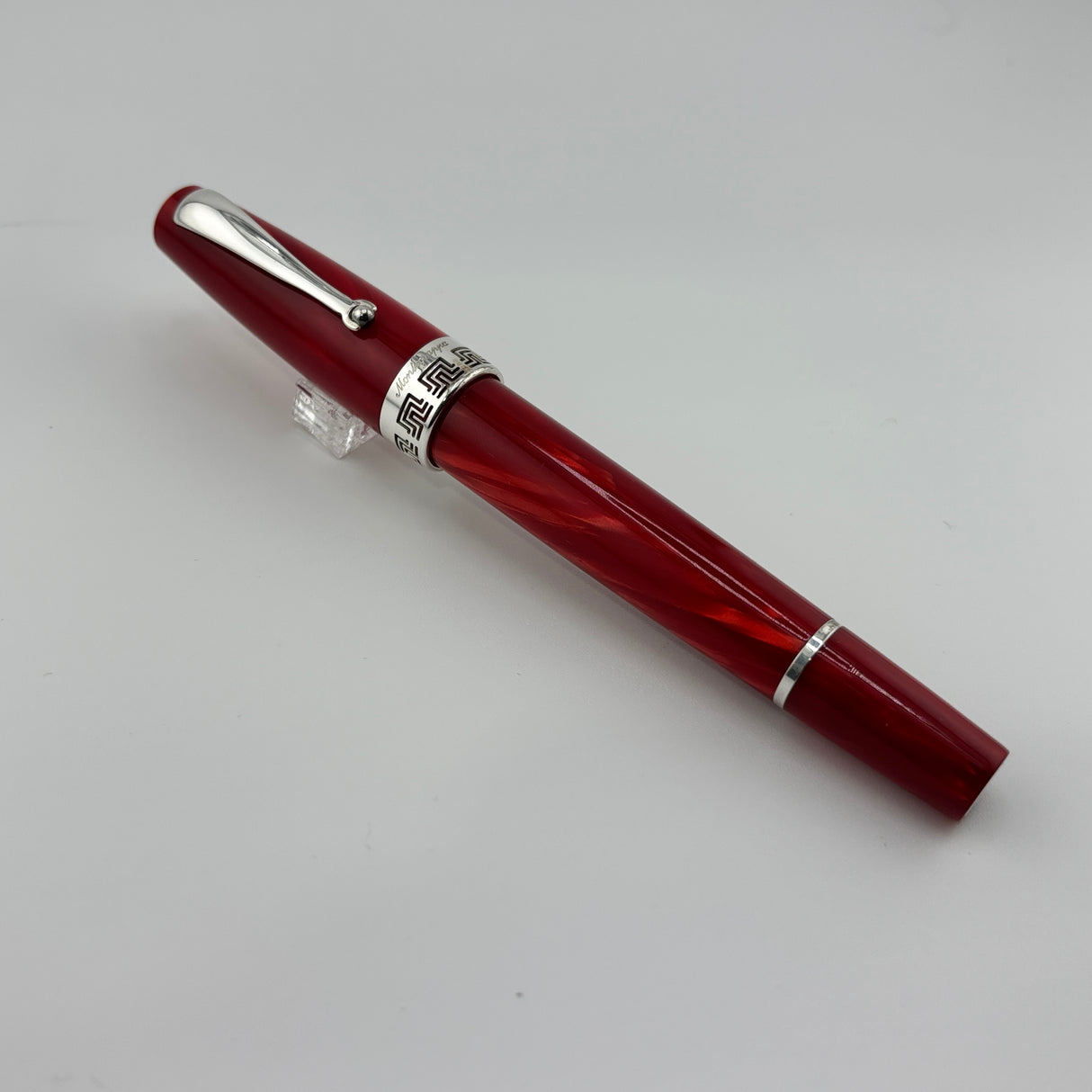 Montegrappa Historia Lustrous Red Marbled Celluloid Limited Edition Fountain Pen - Medium 18kt Gold  Nib
