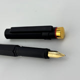 Rotring #600 Gold Black Metal Fountain Pen - Medium 14kt Gold Nib