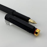 Rotring #600 Gold Black Metal Fountain Pen - Medium 14kt Gold Nib