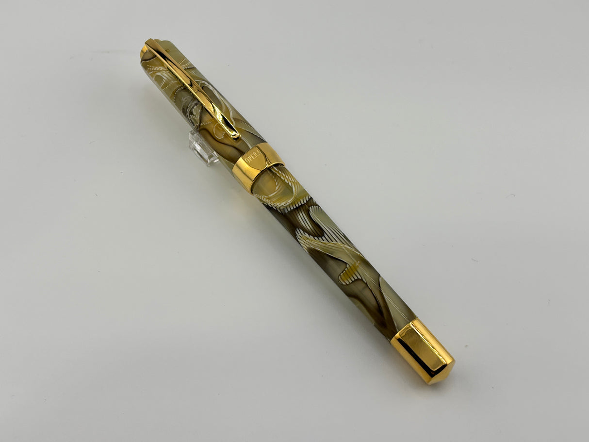 Visconti Honey Almond Opera Fountain Pen - Medium 14kt Gold Nib