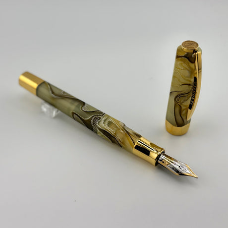 Visconti Honey Almond Opera Fountain Pen - Medium 14kt Gold Nib