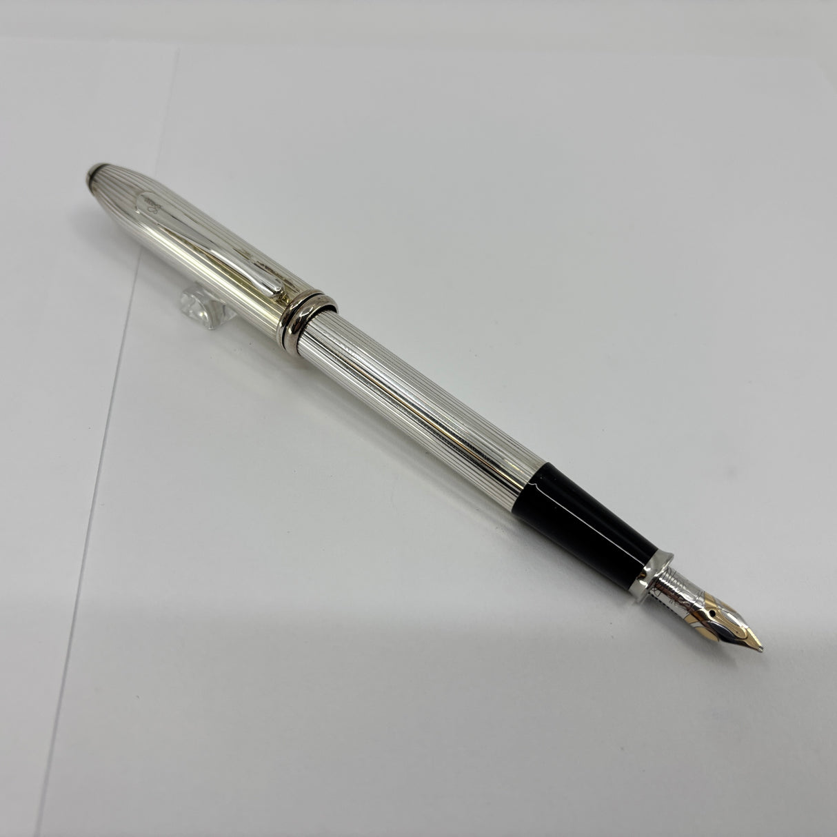 Cross Townsend Sterling Silver Fountain Pen - Made in USA - Broad 18kt Gold  Nib