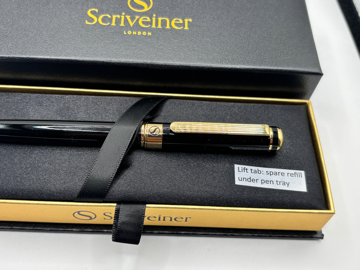 Scriveiner London  Black Lacquer - Roller Ball