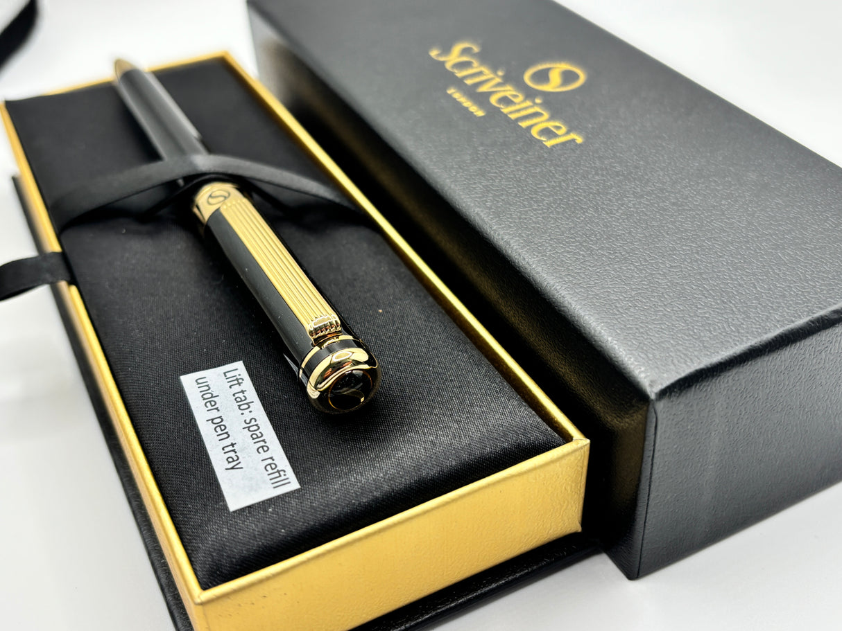 Scriveiner London  Black Lacquer - Roller Ball