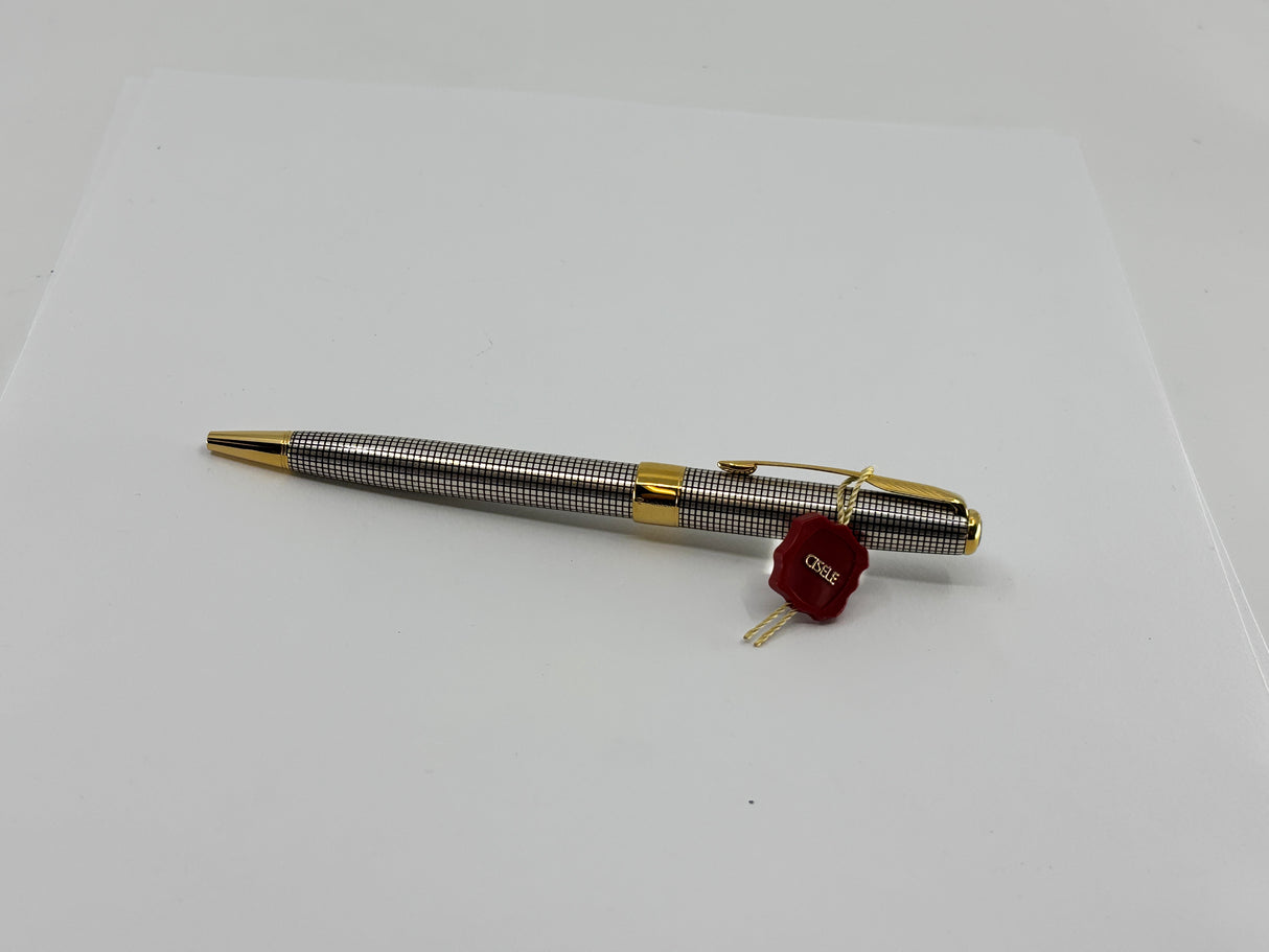 Parker Sonnet Sterling Silver Cisele Cross Hatch Design Ballpoint  Pen - Circa 1995