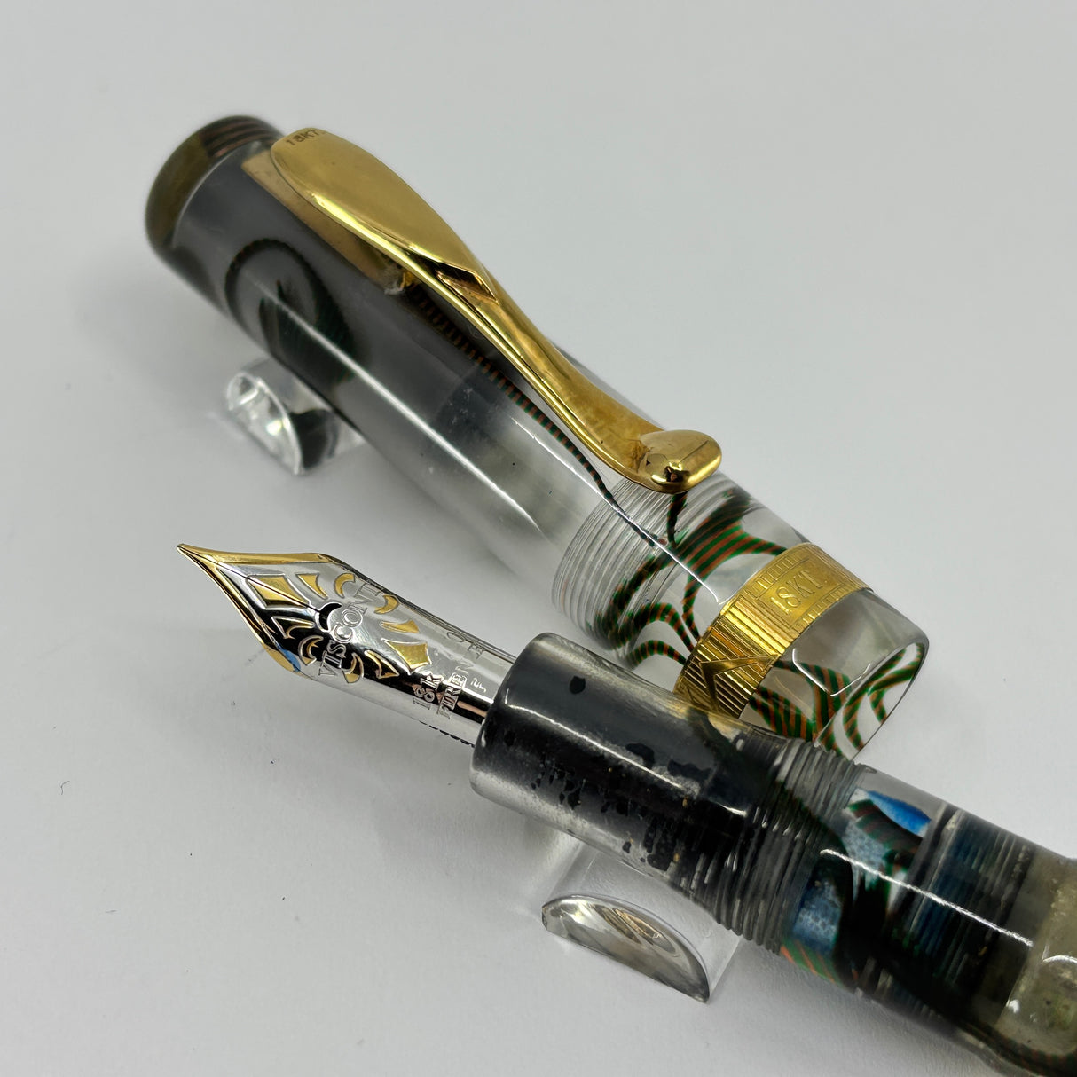 Visconti Voyager 18KT Demonstrator Limited Edition Fountain Pen - Clip & Cap Band are 18kt Gold + Fine 18kt Gold  Nib!!!