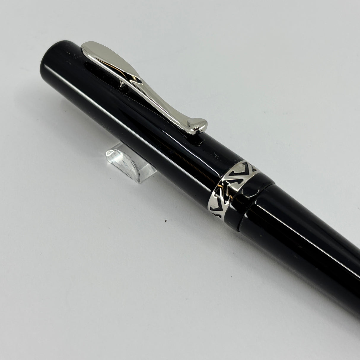 Visconti Glossy Black Resin Midnight Voyager Ballpoint  Pen - Sterling Silver Trim - Circa 2004