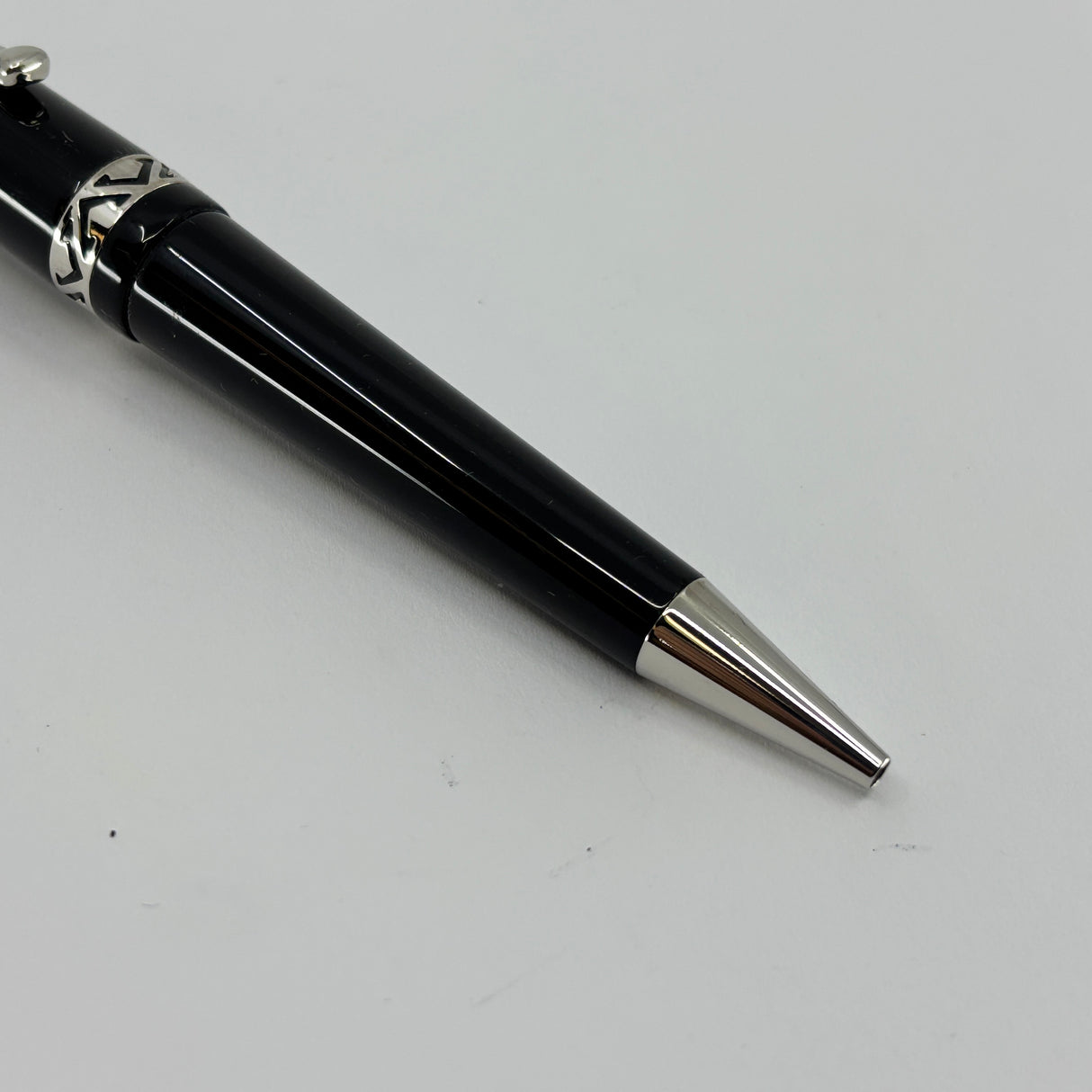 Visconti Glossy Black Resin Midnight Voyager Ballpoint  Pen - Sterling Silver Trim - Circa 2004