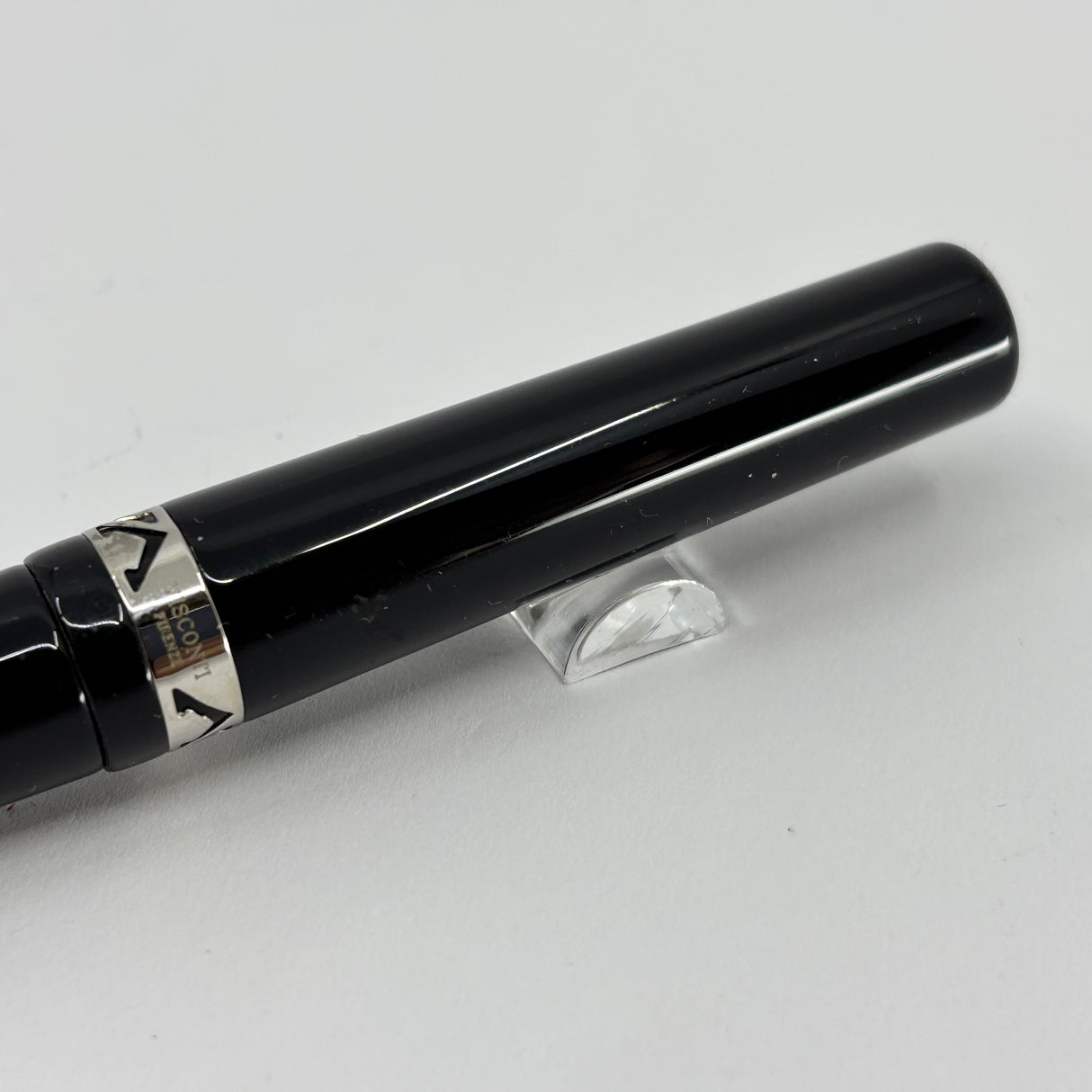 Visconti Glossy Black Resin Midnight Voyager Ballpoint  Pen - Sterling Silver Trim - Circa 2004
