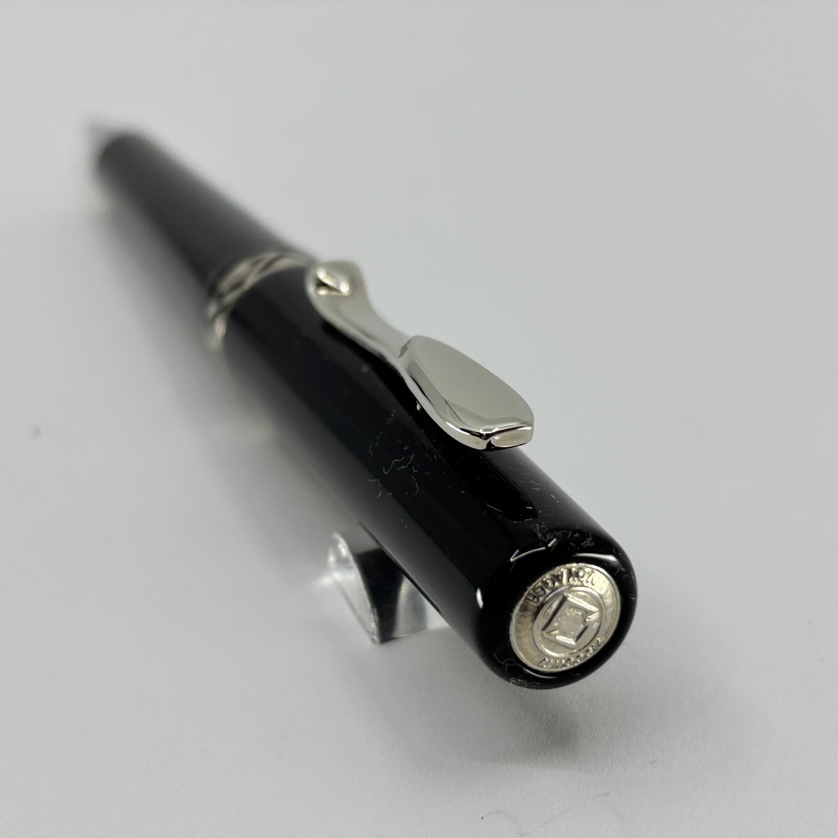 Visconti Glossy Black Resin Midnight Voyager Ballpoint  Pen - Sterling Silver Trim - Circa 2004
