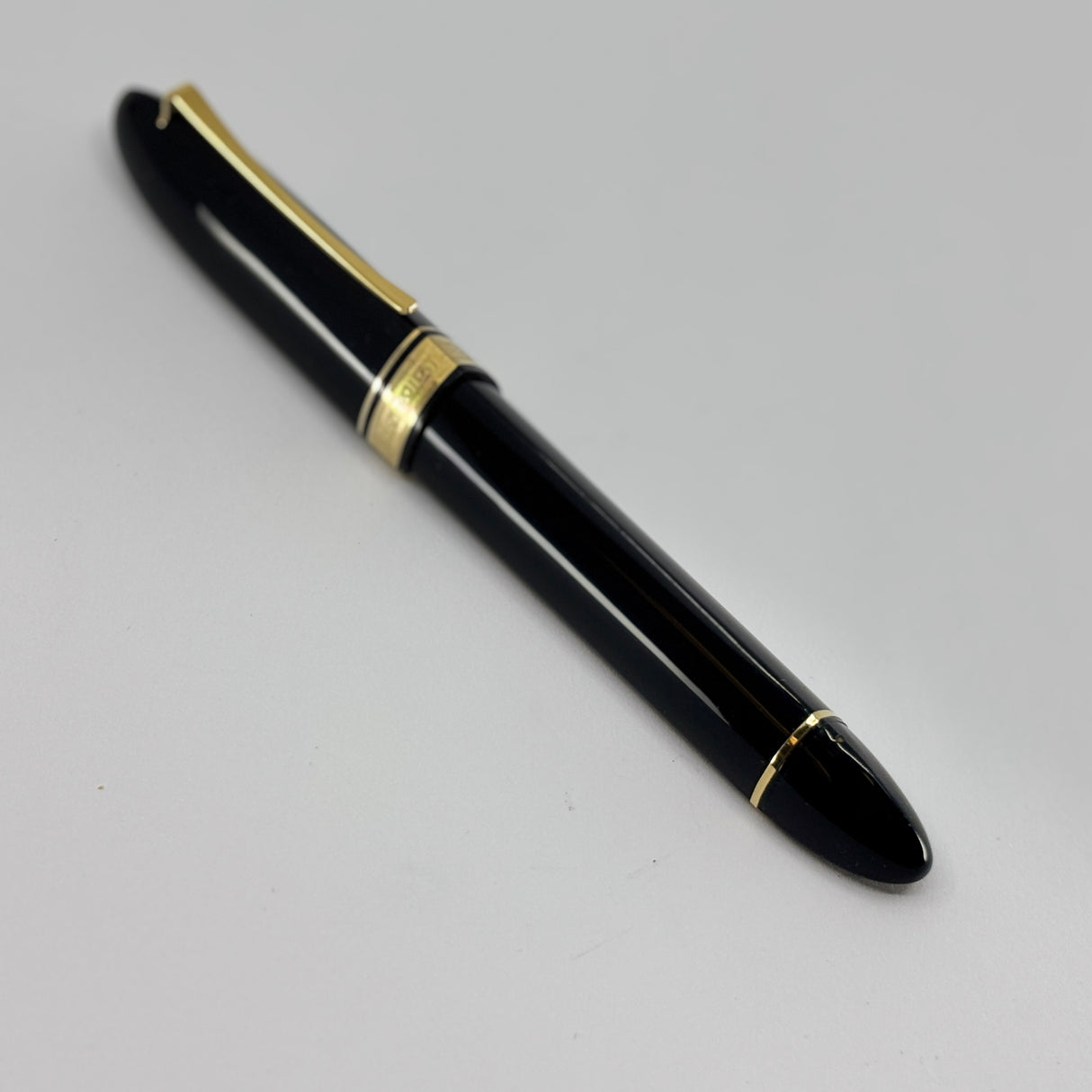 The ORIGINAL-LARGEST SIZE!!  OMAS Dark Blue/Black #360 Oversized Triangulated Fountain Pen - Medium 18kt Gold  Nib