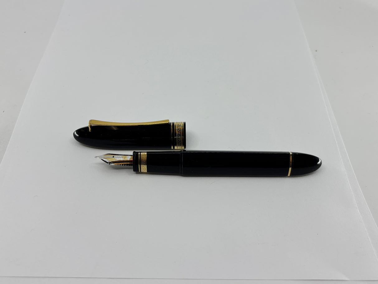 The ORIGINAL-LARGEST SIZE!!  OMAS Dark Blue/Black #360 Oversized Triangulated Fountain Pen - Medium 18kt Gold  Nib