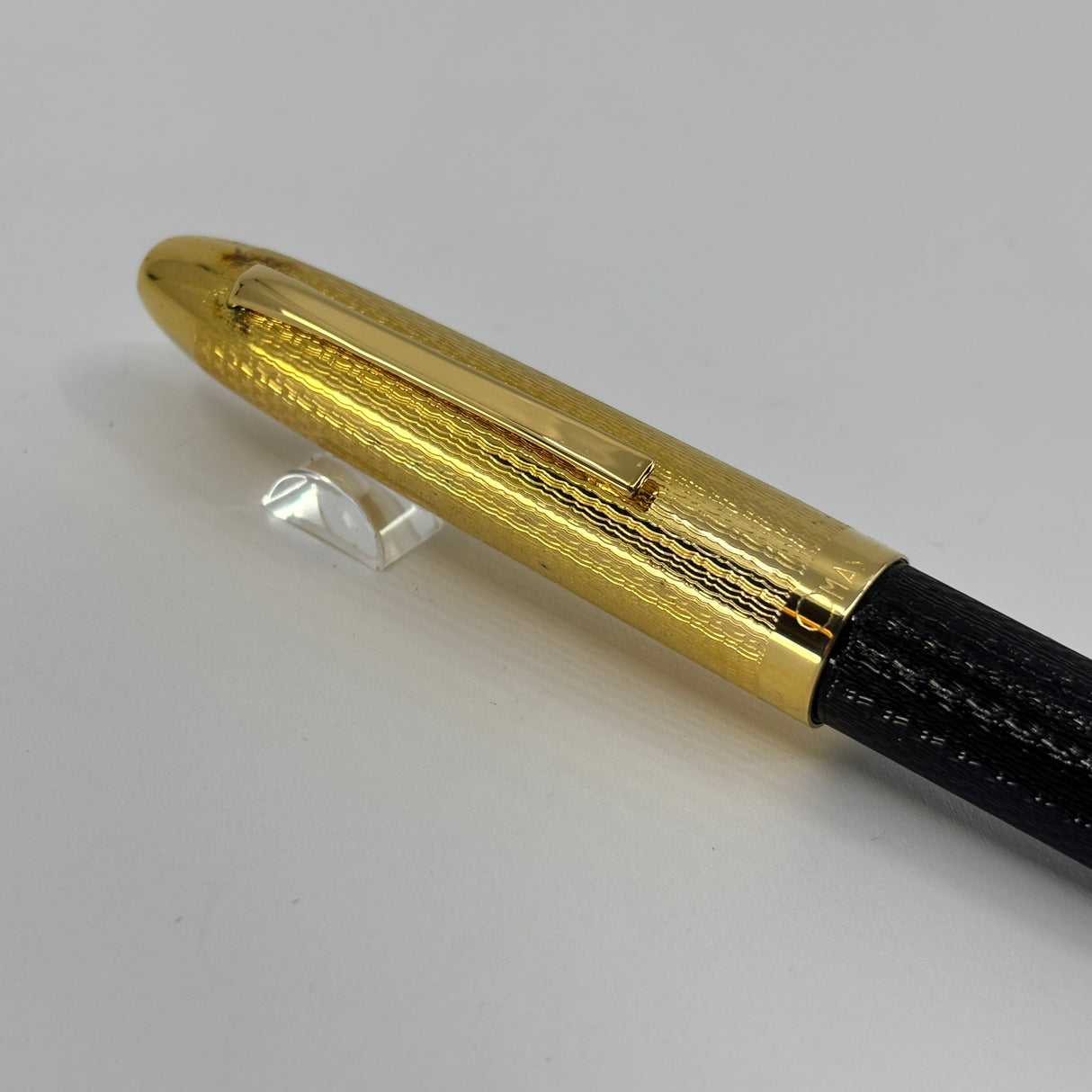 OMAS S2001 Ogiva Rollerball - Gold Vermeil Cap & Black Guilloched Vegetal Resin Barrel