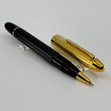 OMAS S2001 Ogiva Rollerball - Gold Vermeil Cap & Black Guilloched Vegetal Resin Barrel