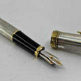 Cross Pinnacle Sterling Silver Barleycorn Fountain Pen - Broad 18kt Gold Nib