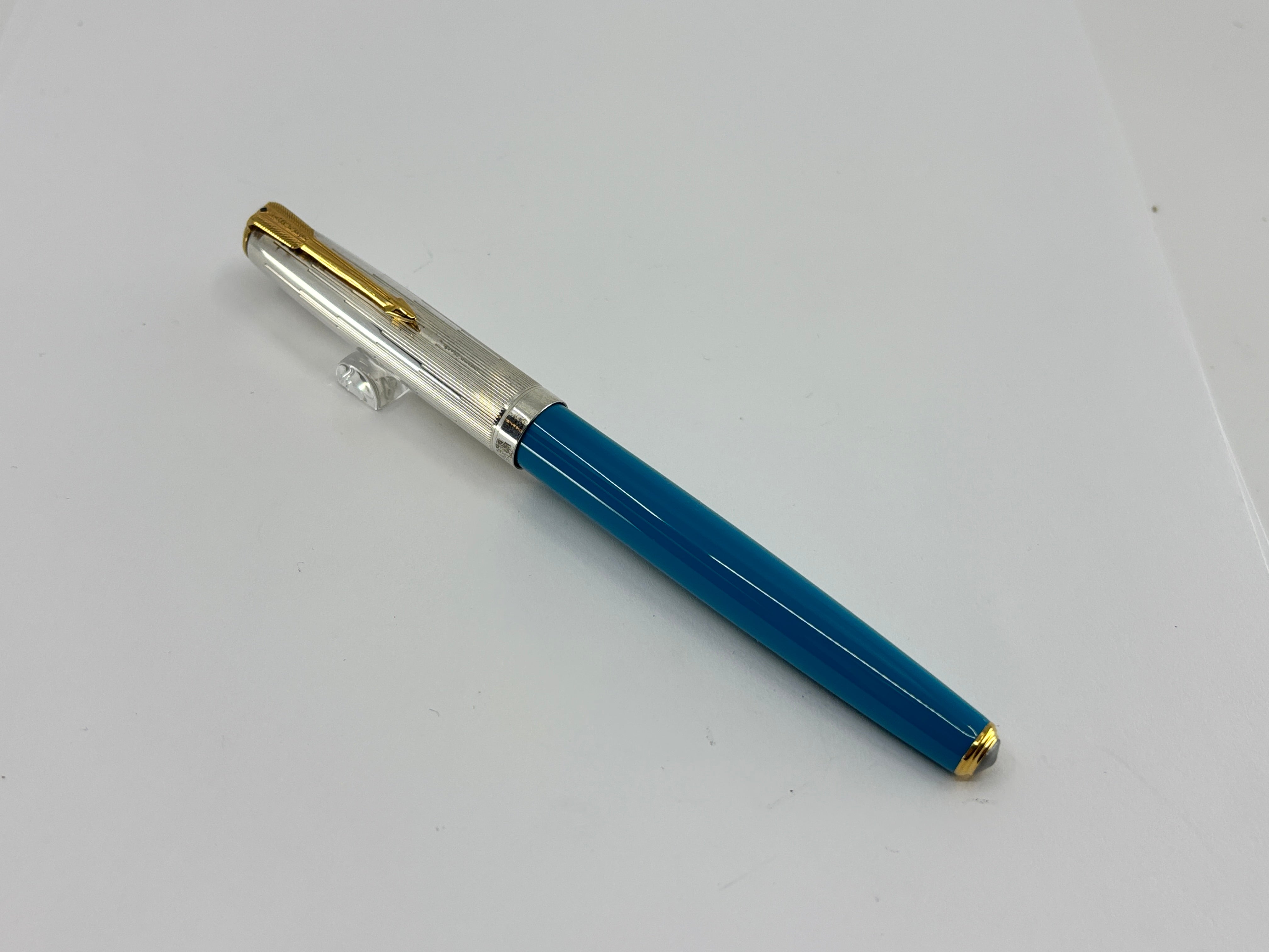 Parker 51 Special Edition Sterling Silver & Vista Blue Fountain