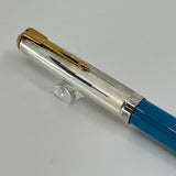 Parker 51 Special Edition Sterling Silver & Vista Blue Fountain Pen - Fine 18kt Gold  Nib