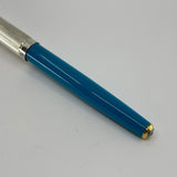 Parker 51 Special Edition Sterling Silver & Vista Blue Fountain Pen - Fine 18kt Gold  Nib