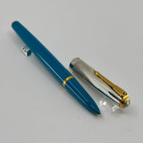 Parker 51 Special Edition Sterling Silver & Vista Blue Fountain Pen - Fine 18kt Gold  Nib