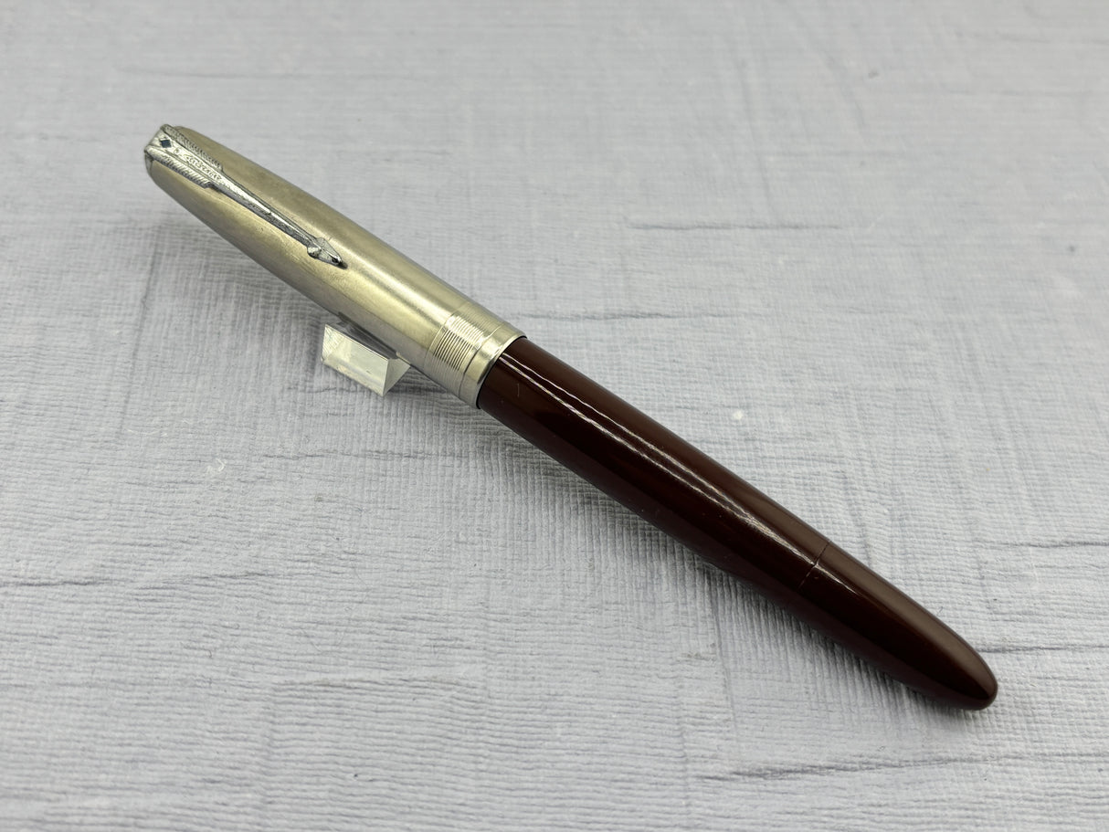 Parker 51 Burgundy Coin Stack Steel cap Diamond Clip Vacumatic  - Fountain Pen