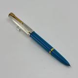 Parker 51 Special Edition Sterling Silver & Vista Blue Fountain Pen - Fine 18kt Gold  Nib
