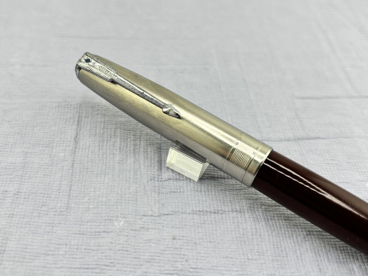 Parker 51 Burgundy Coin Stack Steel cap Diamond Clip Vacumatic  - Fountain Pen