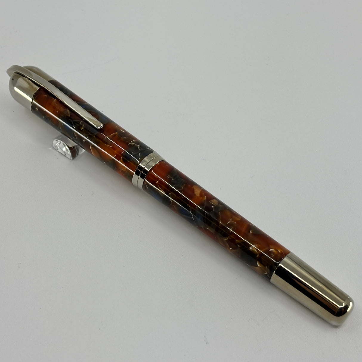 Visconti Pericles II Gray/Amber Marbled Fountain Pen - Medium Stainless Steel Nib