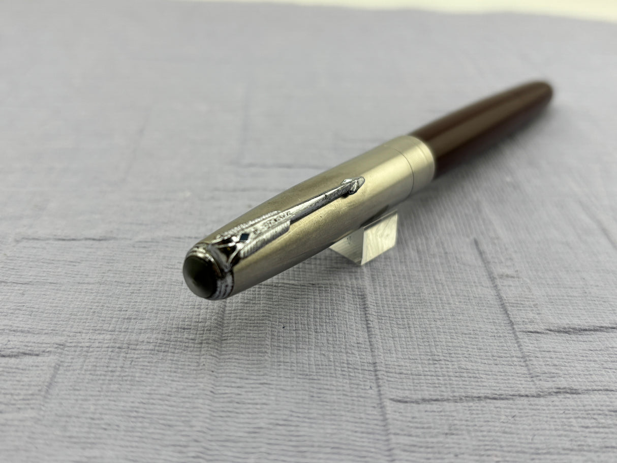 Parker 51 Burgundy Coin Stack Steel cap Diamond Clip Vacumatic  - Fountain Pen