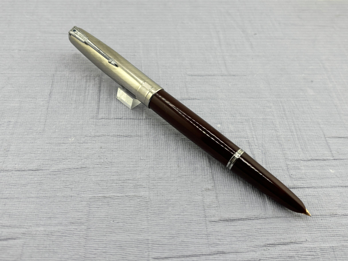 Parker 51 Burgundy Coin Stack Steel cap Diamond Clip Vacumatic  - Fountain Pen