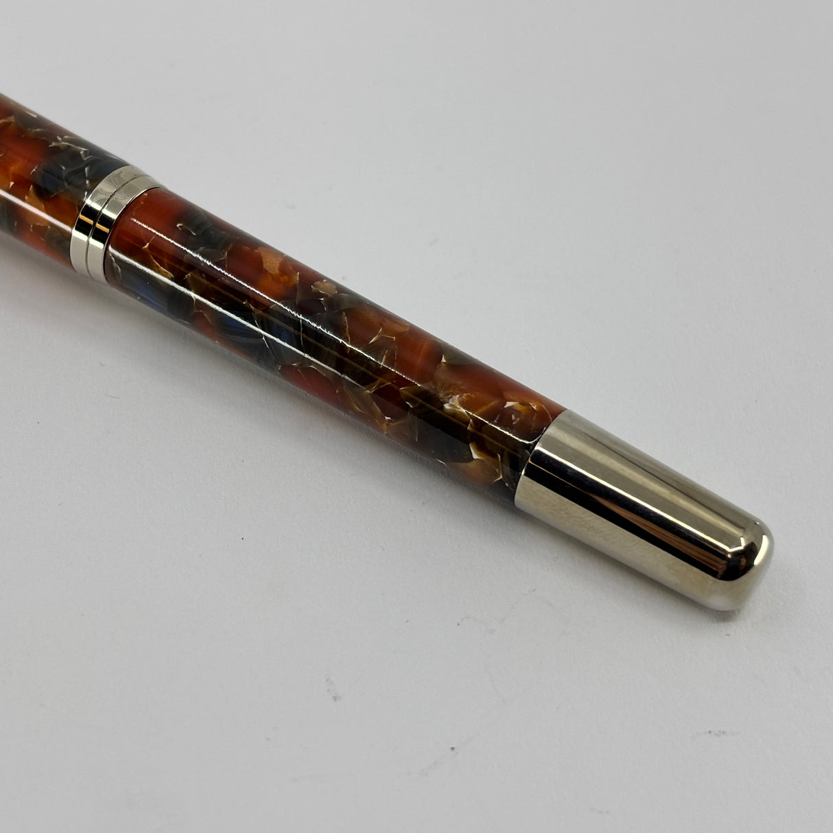 Visconti Pericles II Gray/Amber Marbled Fountain Pen - Medium Stainless Steel Nib