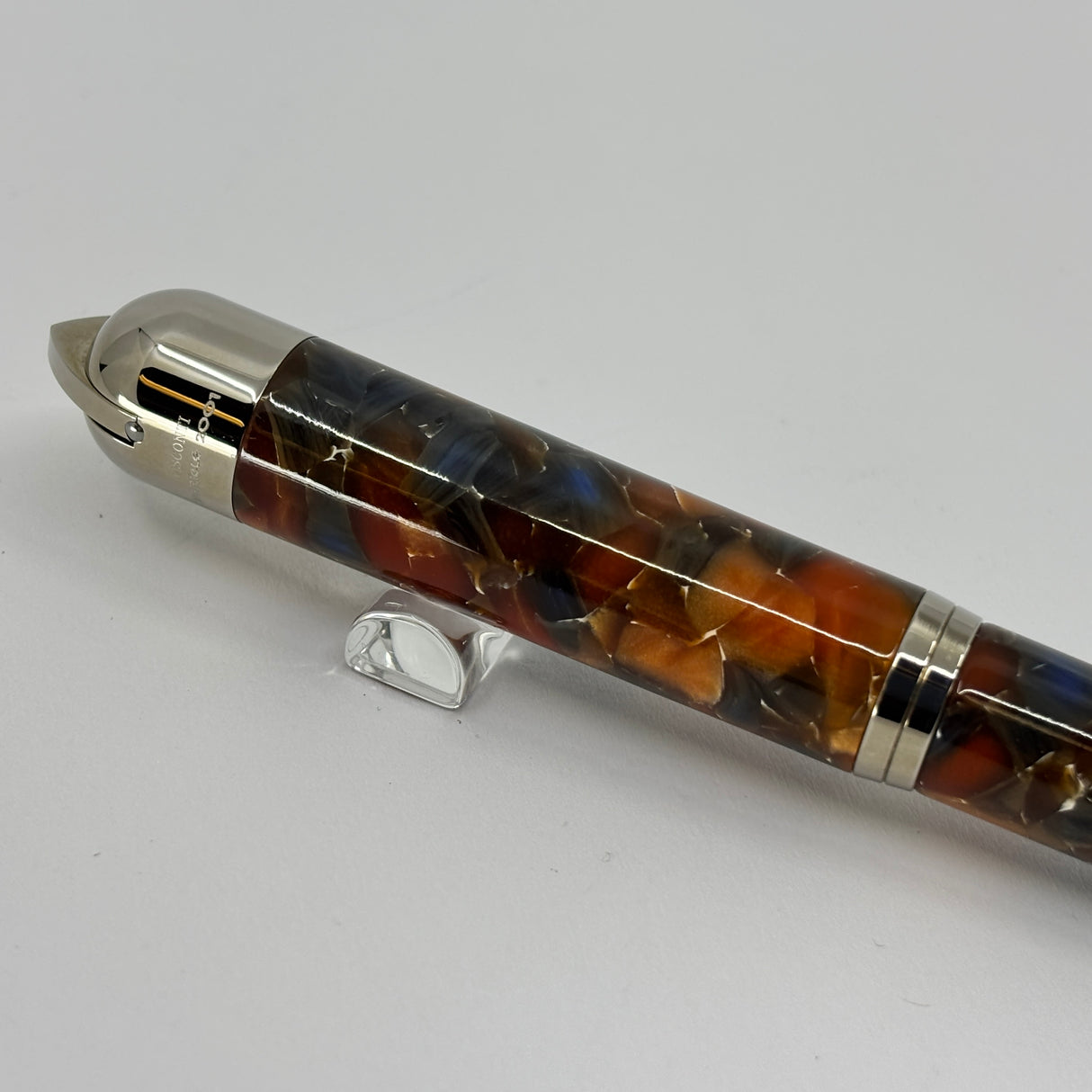 Visconti Pericles II Gray/Amber Marbled Fountain Pen - Medium Stainless Steel Nib