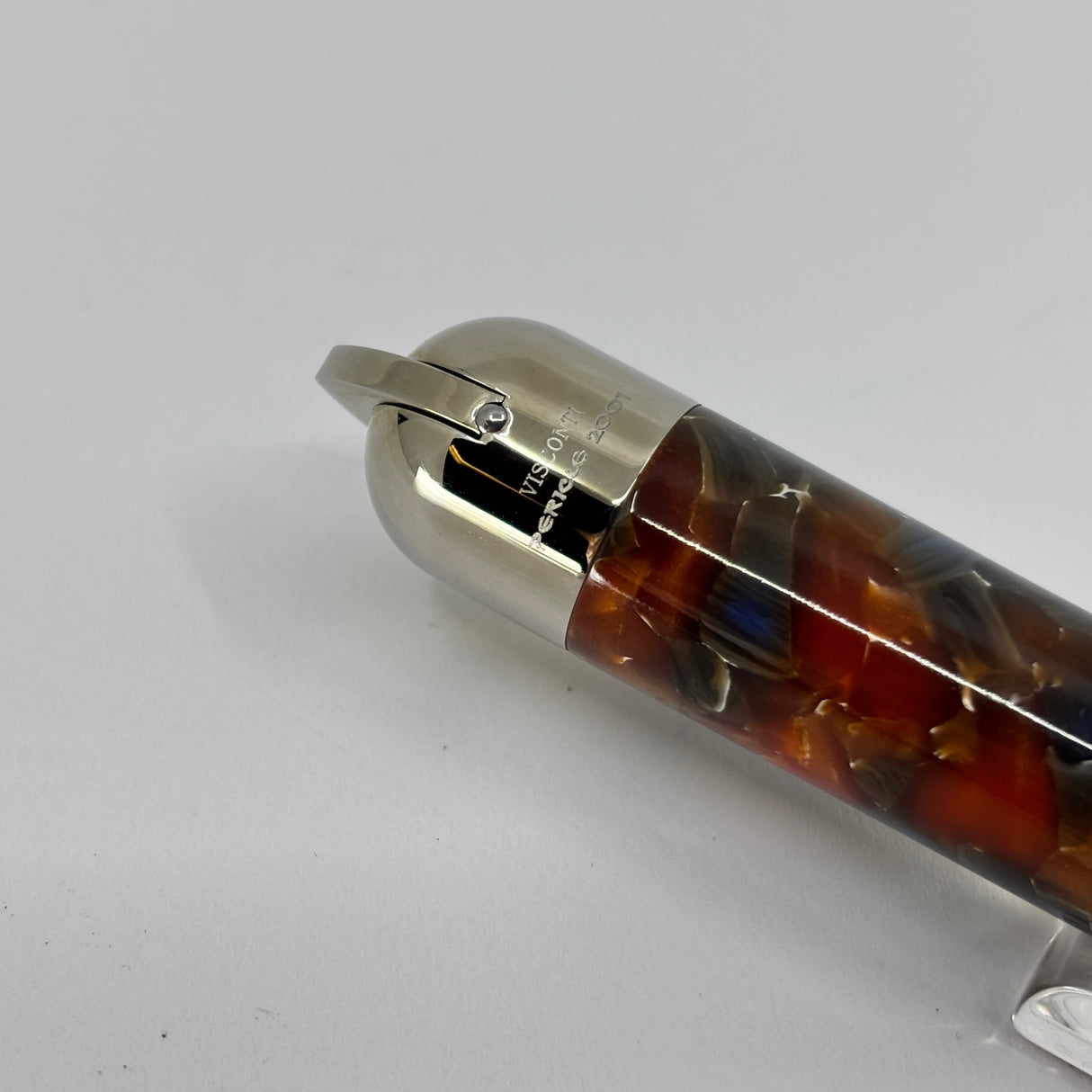 Visconti Pericles II Gray/Amber Marbled Fountain Pen - Medium Stainless Steel Nib
