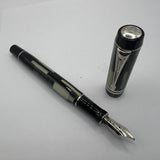 Parker Duofold Black Mosaic International Fountain Pen   -  Medium 18kt Gold Nib