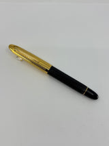 OMAS S2001 Ogiva Rollerball - Gold Vermeil Cap & Black Guilloched Vegetal Resin Barrel