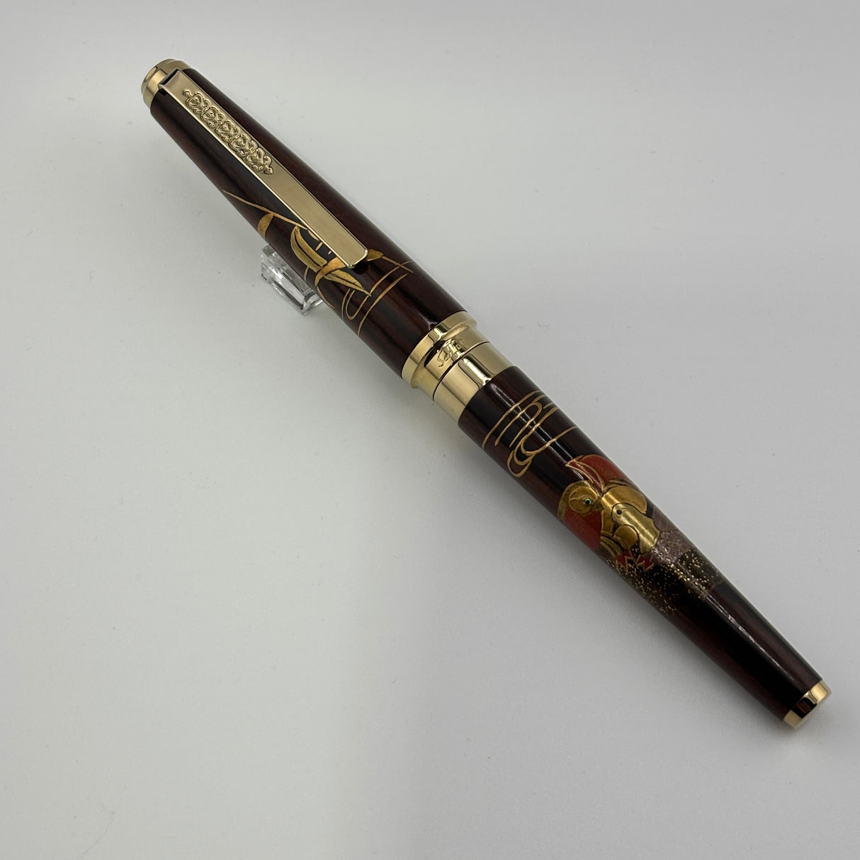 Sailor Kaga Taga Maki-e Oshidori  Mandarin Duck Ebony Rosewood Fountain Pen - Extremely Rare !