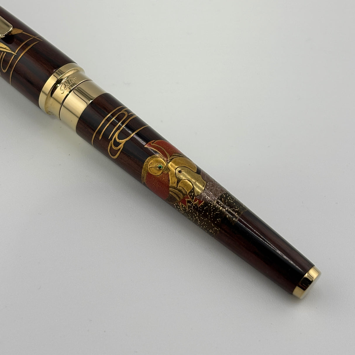 Sailor Kaga Taga Maki-e Oshidori  Mandarin Duck Ebony Rosewood Fountain Pen - Extremely Rare !