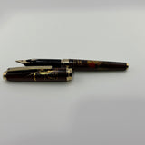 Sailor Kaga Taga Maki-e Oshidori  Mandarin Duck Ebony Rosewood Fountain Pen - Extremely Rare !