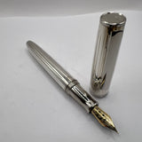 Otto Hutt 07 Design Sterling Silver Top-of-the-Line Fountain Pen   - Large Fine Semi-Flex 18kt Gold Nib