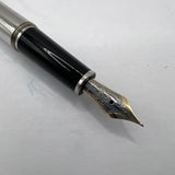 Montblanc Solitaire Ceramic Black Prisma Classique #145  Fountain Pen   -  Fine 14kt Gold Nib
