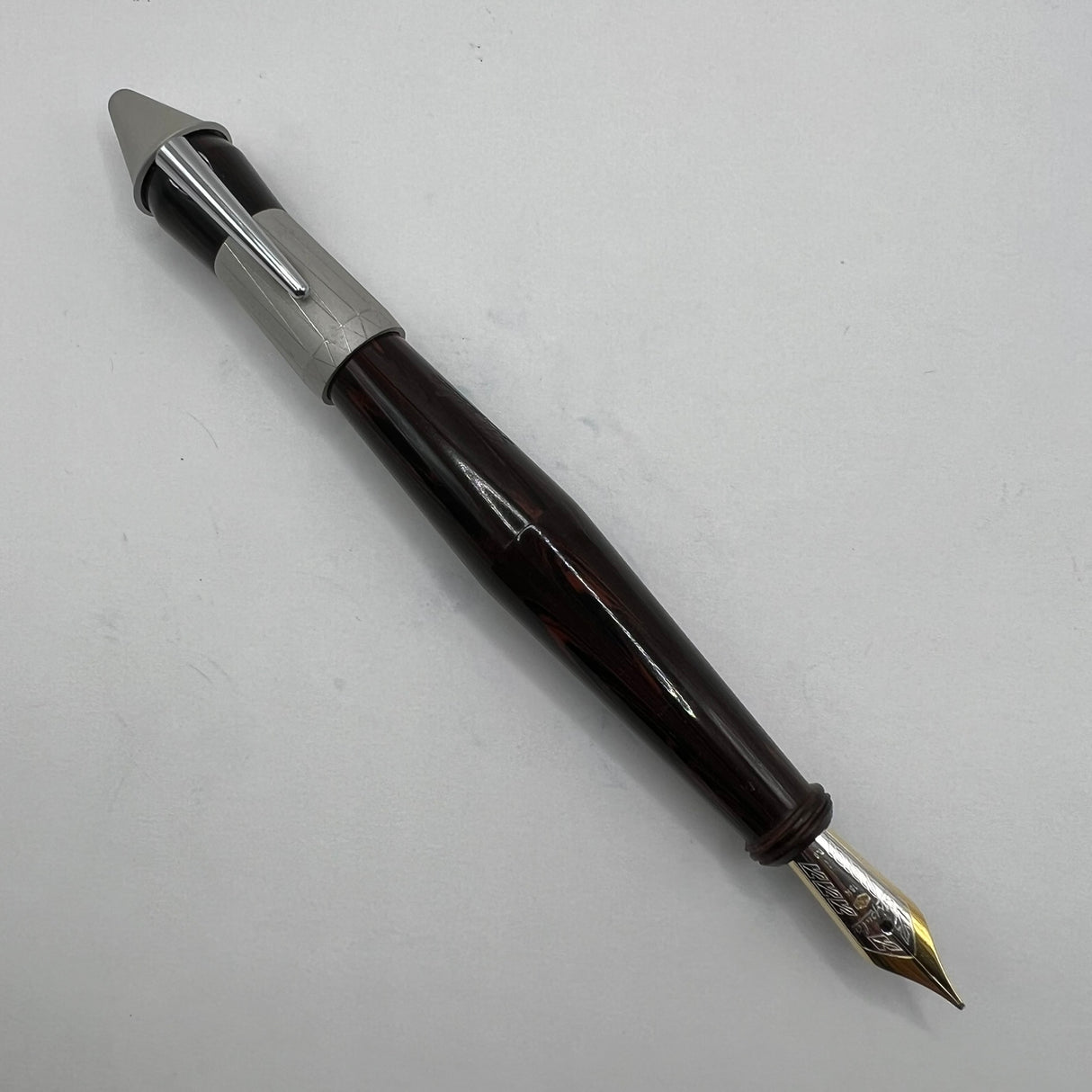 Stipula Pinocchio Limited Edition Woodgrain Ebonite Fountain Pen  -  STUB 0.9mm 18kt Gold Nib
