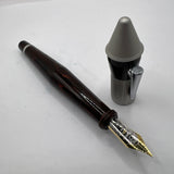 Stipula Pinocchio Limited Edition Woodgrain Ebonite Fountain Pen  -  STUB 0.9mm 18kt Gold Nib