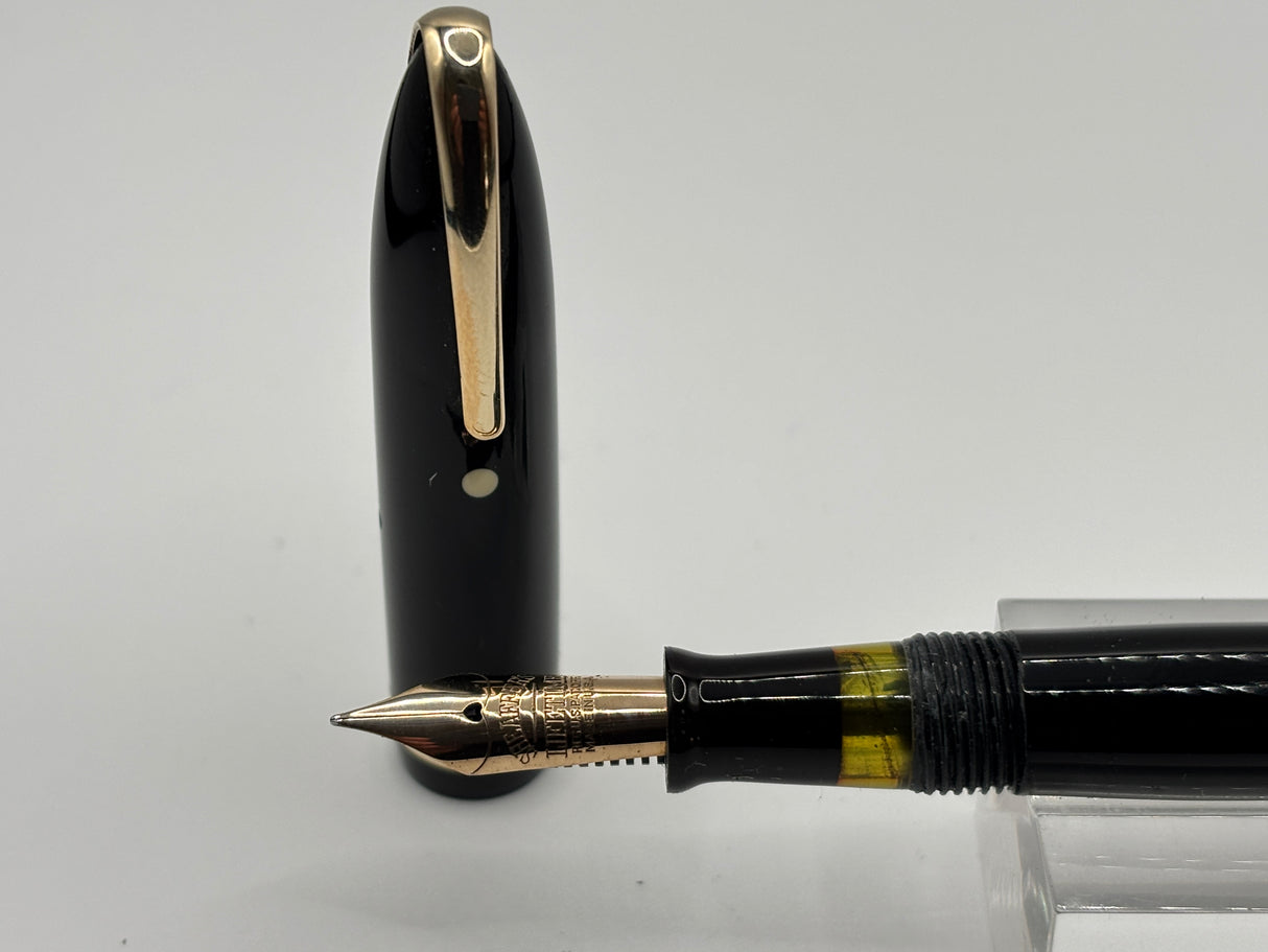 Sheaffer Balance Black Military clip White dot   - Fountain Pen