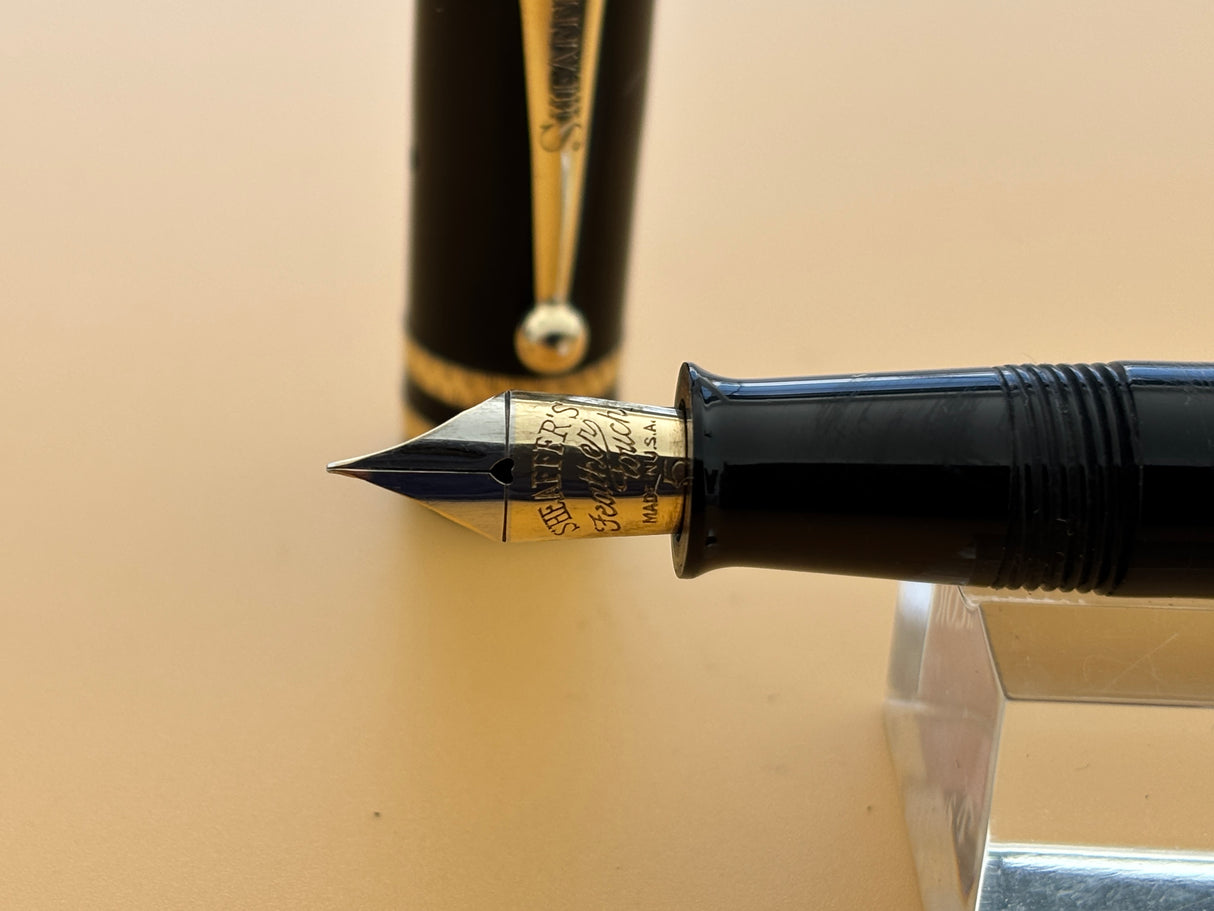 Sheaffer Balance Lifetime  Black  Uncommon Double Band cap - Fountain Pen