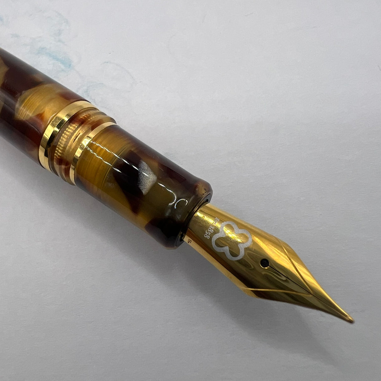 Esterbrook Estie Tortoise Regular Size Fountain Pen   -  Fine Gold-Plated Nib