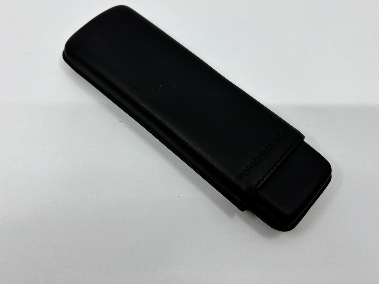 PORSCHE DESIGN Beautiful Black Leather pen case  - Hold 2 pens