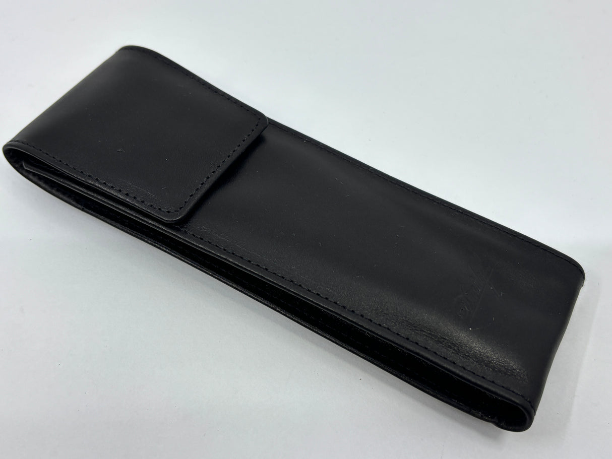 DAVIDOFF Switzerland Beautiful Black Leather pen case  - Hold 2 pens